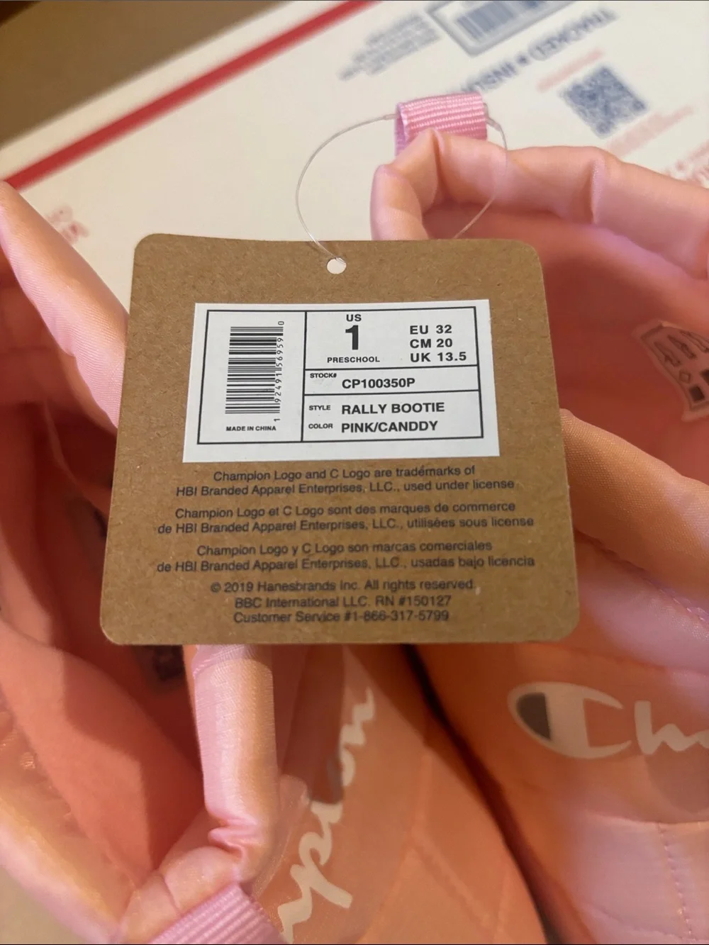 NWT Champion Kids Peach Pink Quilted Slip-On Slippers